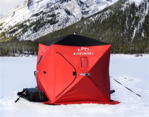 KAZINSKI Tienda de pesca en hielo portátil para 3 personas refugio de