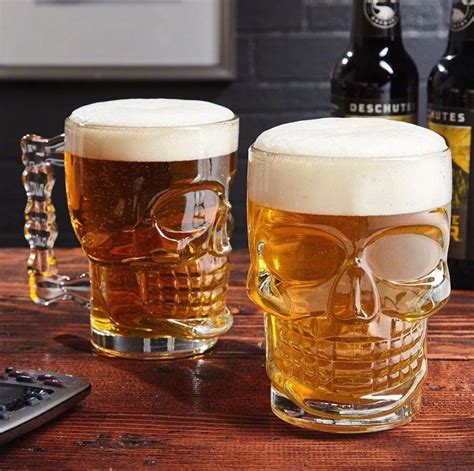 Juego De 2 Tarros De Cerveza Craneo Calavera 350ml Meses Sin Intereses