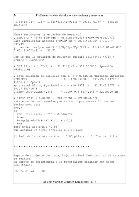 Problemas Resueltos De Calculo Cimentaciones Y Estructuras PDF