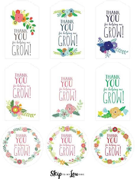 Thank You For Helping Me Grow Free Printable Printable Board Games