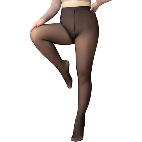 Collant Polaire Femme Effet Transparent Grande Taille Collant Thermique