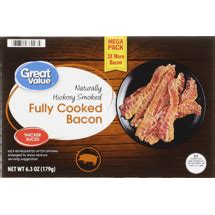 Great Value Naturally Hickory Smoked Fully Cooked Bacon Mega Pack