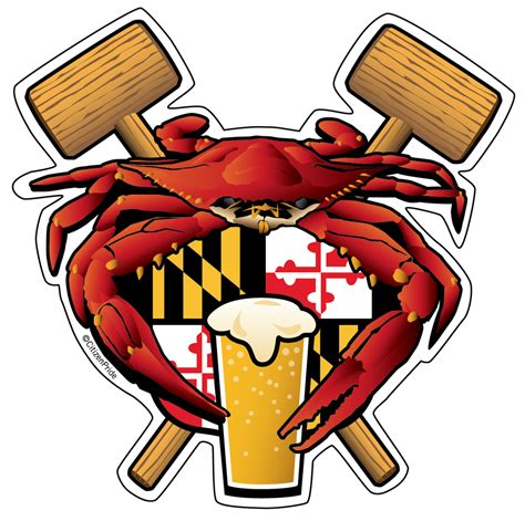 Maryland Crab Feast Crest Sticker Decal Die Cut Vinyl 45x45