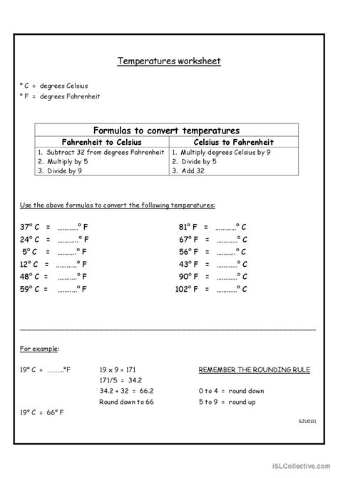 Temperature Conversion English Esl Worksheets Pdf Doc