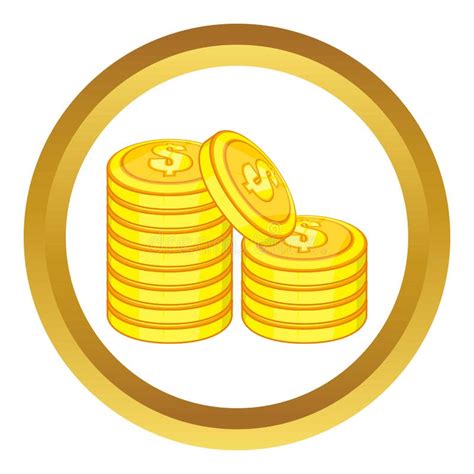 Stack Der Goldmünzen Icon Umrissstil Vektor Abbildung Illustration