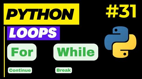 Python Loops And Iterations For Loop While Loop Python Tutorials For Beginners Youtube