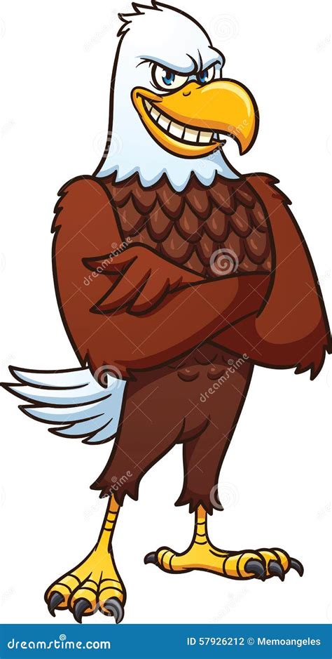 Cartoon Bald American Eagle Stock Vector Illustration Of Smiling