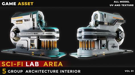 ArtStation - 5 SCI-FI INTERIOR LAB AREA VOL 01 | Game Assets