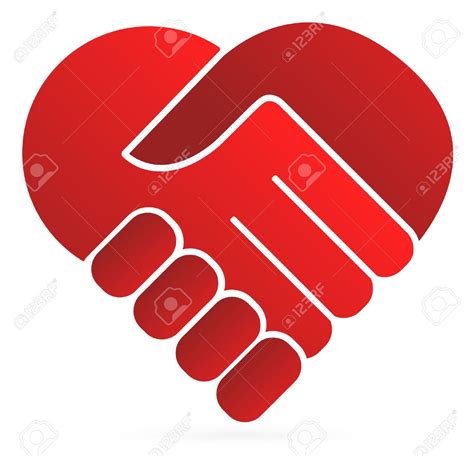 Handshake Symbol Forming A Heart Royalty Free Cliparts Vectors