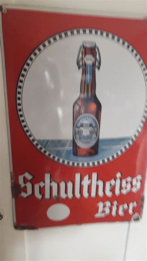 Emailleschild Schultheiss Bier Brauerei Berlin In Mecklenburg