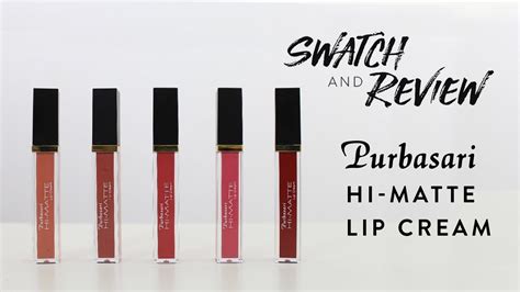 Purbasari Hi Matte Lip Cream Swatch Review YouTube