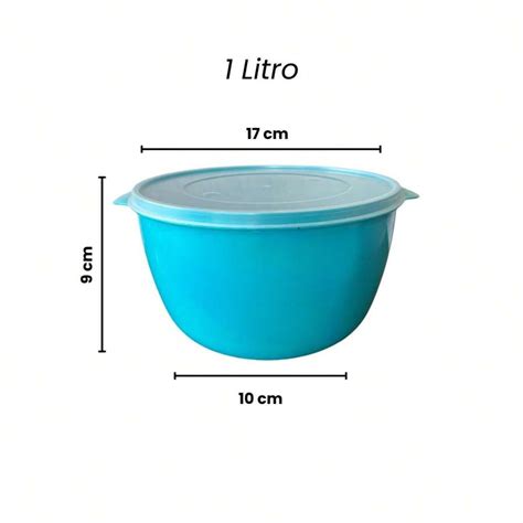 Kit 10 Potes Bowls 5 De 1 Litro E 5 De 500 ML Tapoer Marmita