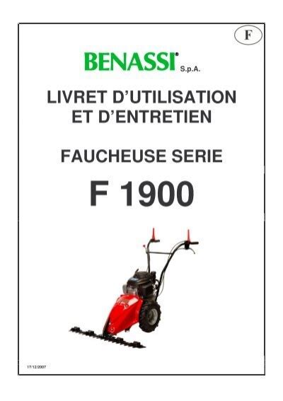 LIVRET D UTILISATION ET D ENTRETIEN FAUCHEUSE Benassi