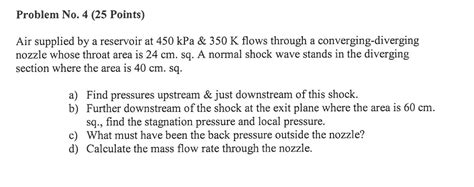 Solved Problem No Points Air Supplied By A Reservoir Chegg