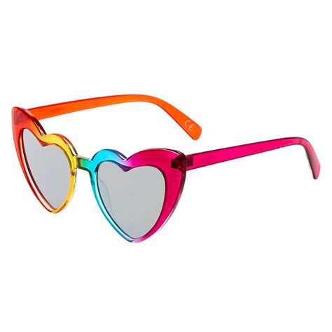 Rainbow Heart Cat Eye Sunglasses Claires Us