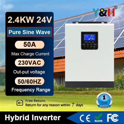 Y H Inverter Tenaga Surya Hibrida 2400W 220V 50A PWM 40A MPPT 3KVA