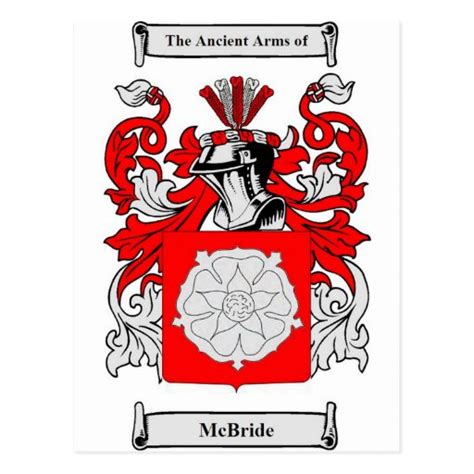 Mcbride Irish Coat Of Arms Postcard Zazzle