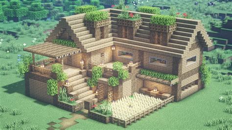 【マインクラフト】オークで作るサバイバルベースの作り方【minecraft】how To Build A Survival Base【マイクラ