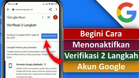 Cara Menonaktifkan Verifikasi Langkah Di Akun Google Youtube