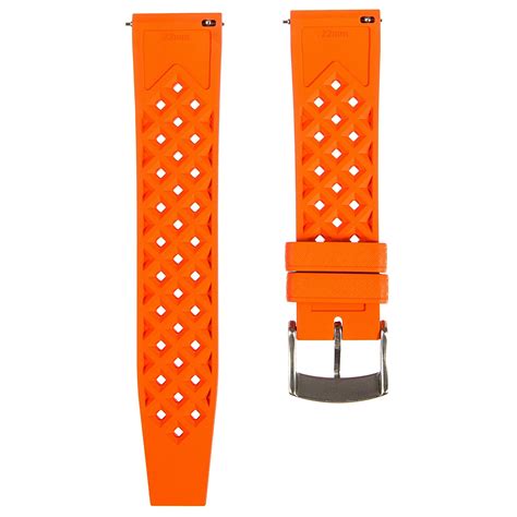 Calypso Tropical Style Fkm Rubber Strap Quick Release Orange 2422 Strapseeker