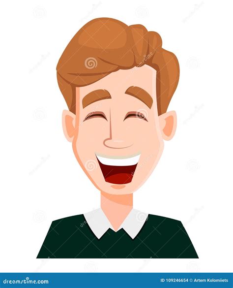 Face Expression Of A Man With Blond Hair Laughing Stock Vector