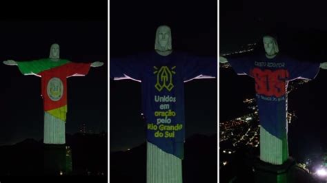 Cristo Redentor recebe projeção especial em homenagem aos gaúchos