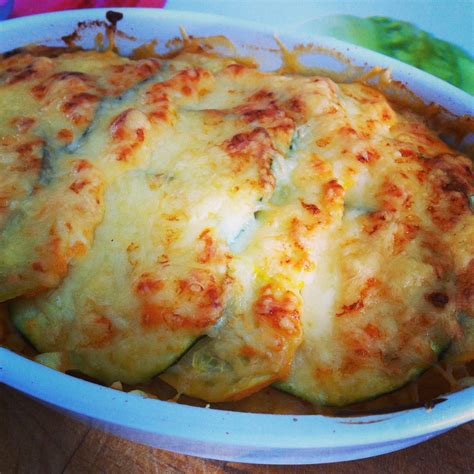 Parmentier gratiné Patate douce et Courgettes jaune et verte Chut Je