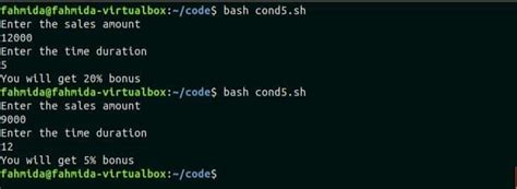 Bash Conditional Statement