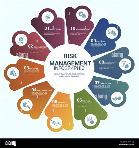 Infographic Risk Management Template Icons In Different Colors