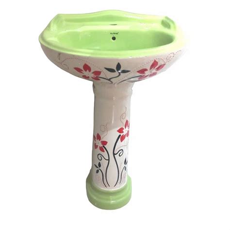 Parrot Green Ceramic Pedestal Wash Basin At Rs 1700 Ceramic One Piece