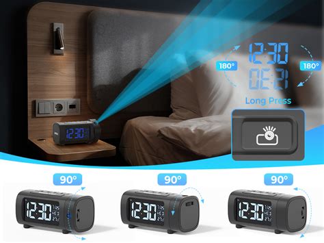 Liorque Projection Alarm Clock Projection Clocks For Bedrooms With Fm