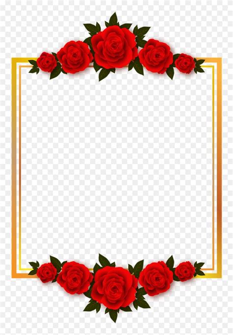 Download hd Rose Flower Borders - Transparent Background Flower Frame Png Clipart and use the ...