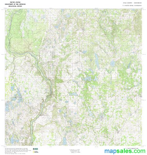 Polk County, WI Topo Wall Map by MarketMAPS - MapSales