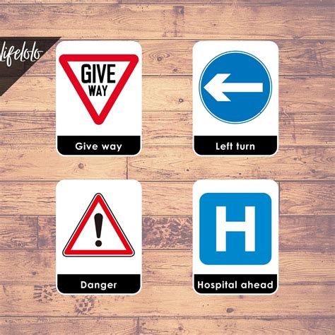 Road Sign Flash Cards Printable