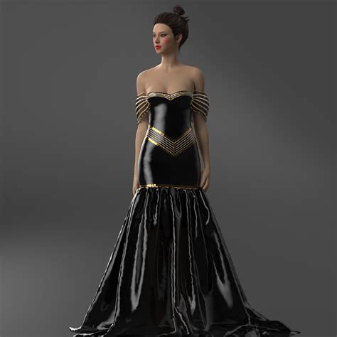 ArtStation - black formal long dress | Resources