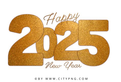 2025 Happy New Year Gradient Glitter Free Png Citypng