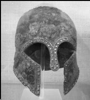 Corinthian helmet dedicated at Olympia (7th century BC) (source ...