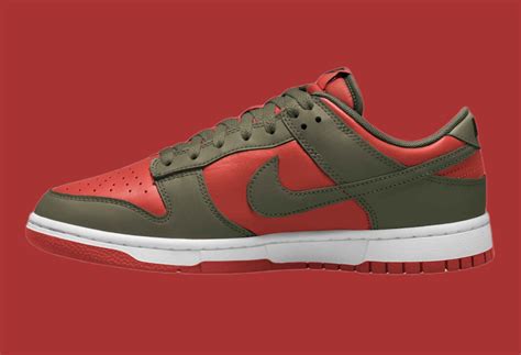 Nike Dunk Low Mystic Red Cargo Khaki Dv Sbd