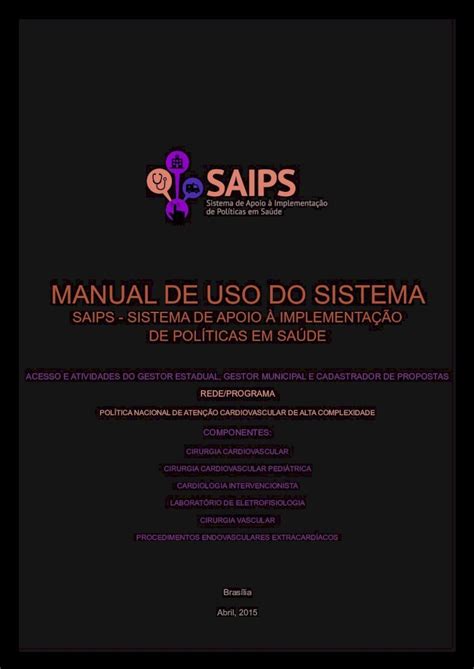 PDF MANUAL DE USO DO SISTEMA Portalarquivos Saude Gov