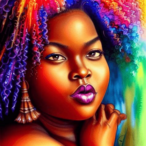 Dark Skinned Plus Size Woman Portrait Creative Fabrica