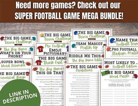 Super Football Game Predictions Printable for Adults Super - Etsy