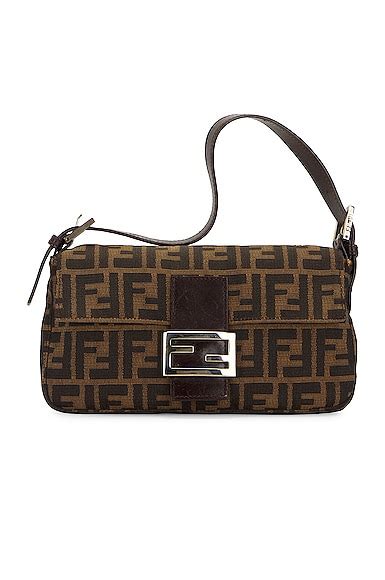 Fwrd Renew Fendi Zucca Mama Shoulder Bag In Brown Fwrd