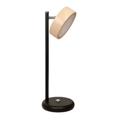 LUZ DESING Lampara Velador Mesa Leon Negro Iluminacion Led Madera Deco