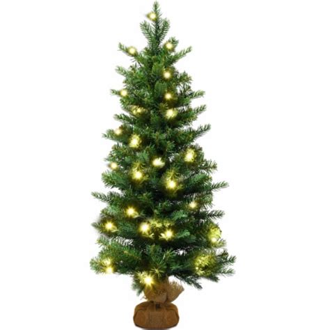 Costway 3Ft Pre-Lit Spruce Tabletop Christmas Tree Lights Timer, 1 unit ...