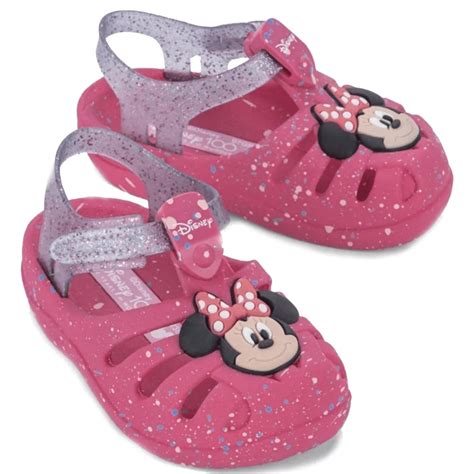 Sandalia Da Minnie Grendene - Sandália Grendene Disney Magic Infantil Rosa Lilás Minnie - SAPATTU MANIA
