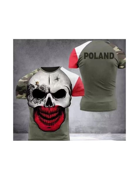 T shirt męski 3D koszulka patriotyczna Polska wojskowa Rozmiar M