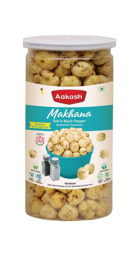 Makhana Salt And Black Pepper Jar Aakash Namkeen