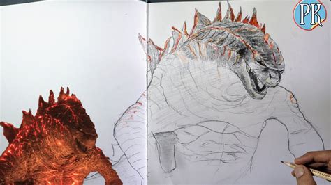 How To Draw Burning Godzilla Step By Step Easyway Youtube