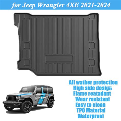 For Jeep Wrangler 4xe 2021 2024 Black Trunk Mat Cargo Liner All Weather Custom Ebay