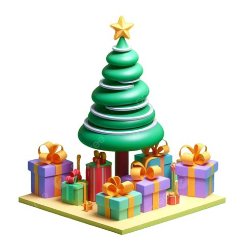 3d Christmas Tree Decoration With Ts And Stars 3d Christmas Tree